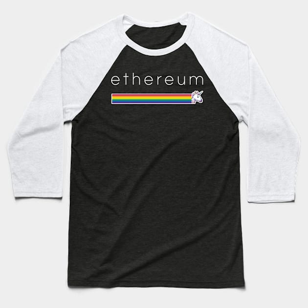 Ethereum unicorn Baseball T-Shirt by mangobanana